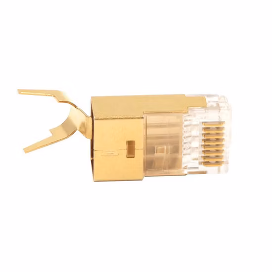 금도금 차폐 CAT6A/Cat7 Cat8 케이블 STP 솔리드 잭 이더넷 소켓 50u RJ45 모듈러 커넥터
