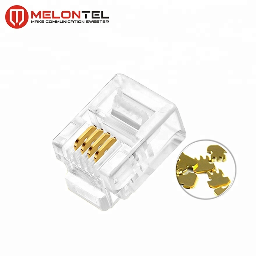 Cat. 2 UTP Rj11 6p4c Gold Plate Modular Plug