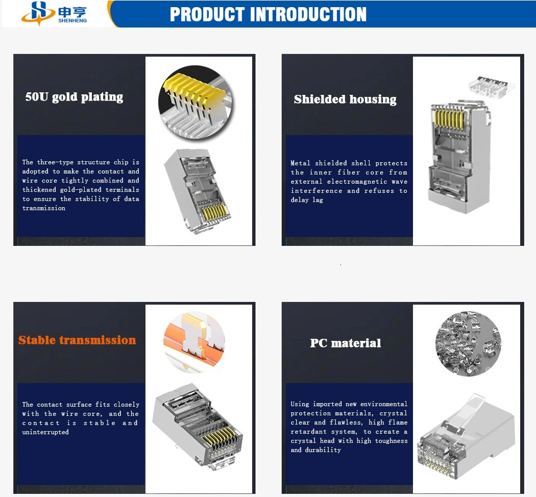 Shielded/UTP Cat. 6 RJ45 Connector Modular Plug