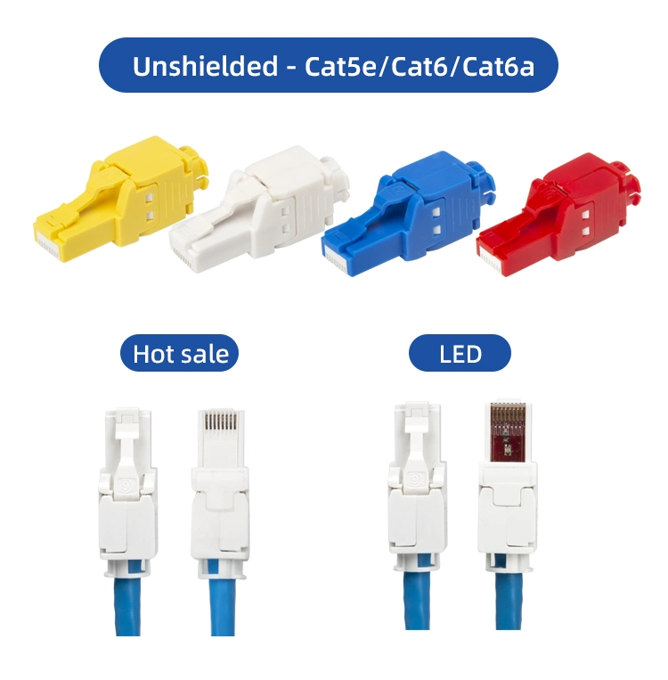 Networking RJ45 CAT6 UTP Connector Unshielded Toolless Modular Plug 8p8c Connector Plug