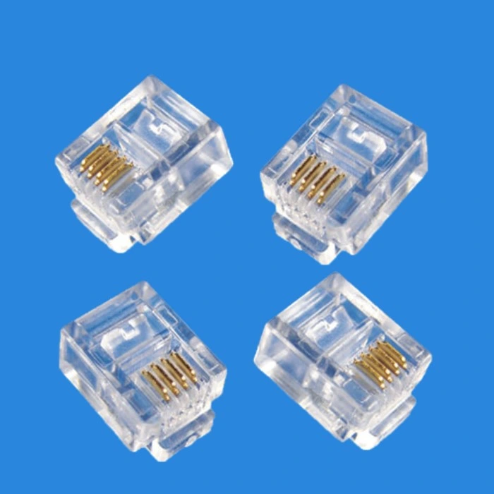 Rj11 Modular Plug Cat3 Voice Phone Connector 6p4c Telephone Modular Plug for Telephone Cable