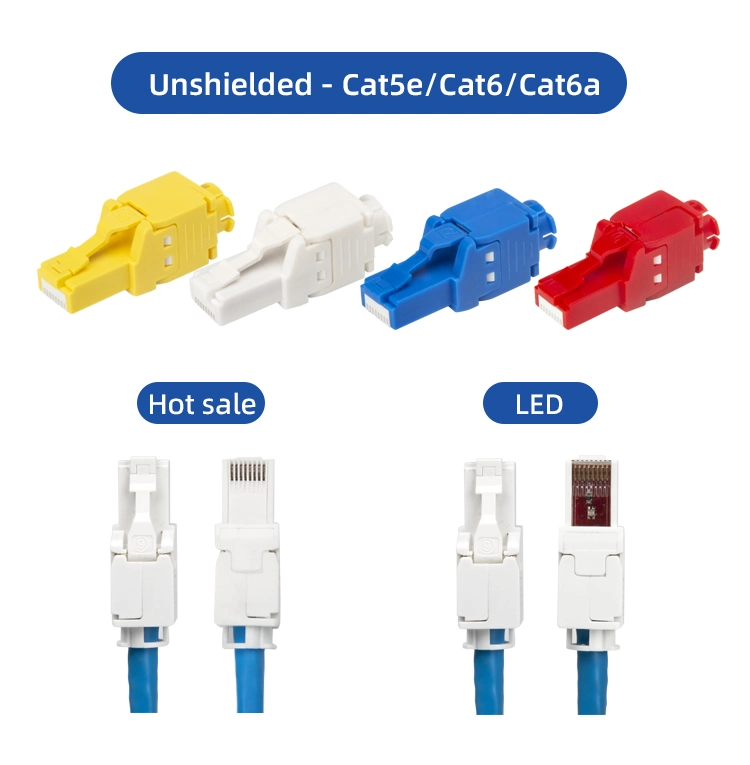 New Product RJ45 8p8c CAT6 FTP Toolless Connector Plug Shielded Zinc Alloy Modular Plug RJ45 Connector