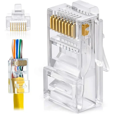 CAT6 RJ45 8p8c 피드스루 커넥터, 차폐형 RJ45 모듈형 플러그