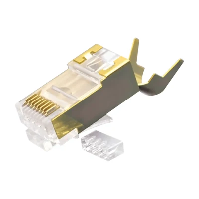 CAT.7 RJ45 8P8C 모듈형 플러그, 차폐형(FTP), 네트워크 커넥터, 금도금 구리 차폐, 2개 키트