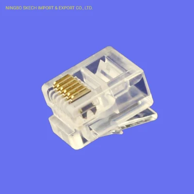 UTP Rj12/Rj11 6p6c 모듈러 플러그 Cat3 네트워크 전화 커넥터 6p6c 케이블용 6 코어 전화 플러그