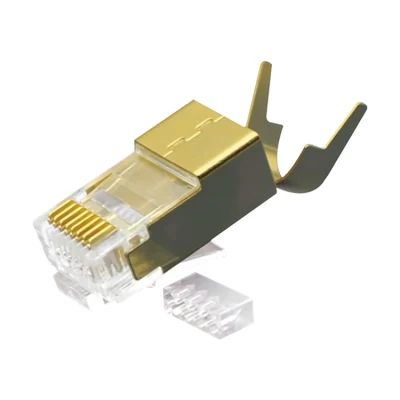 CAT.7 RJ45 8P8C 모듈식 플러그, 차폐(FTP), 네트워크 커넥터, 금도금 구리 차폐, 2피스 키트 재료