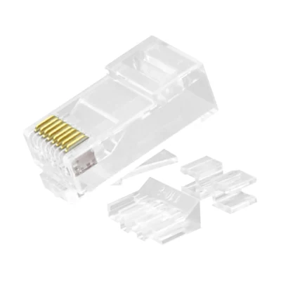 CAT.6A RJ45 8P8C 모듈식 플러그 비차폐(UTP) 네트워크 커넥터 24AWG~26AWG 연선 단선 또는 연선 케이블용 3피스 키트 투명