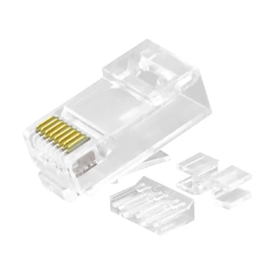 CAT.6A RJ45 8P8C 모듈식 플러그 비차폐(UTP) 네트워크 커넥터 3피스 키트 투명