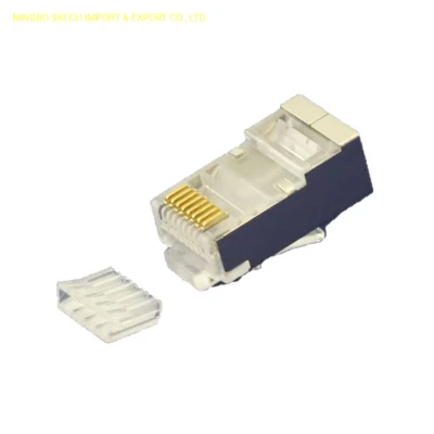 RJ45 FTP/STP/SFTP CAT6 차폐 모듈형 플러그 8p8c 차폐 이더넷 포트 네트워크 플러그(삽입 스트립 포함)