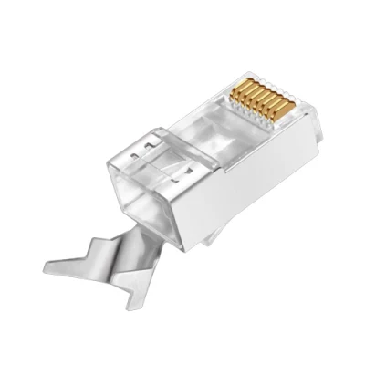 RJ45 8p8c Cat. 6A Cat. 7 금도금 금속 차폐 플러그