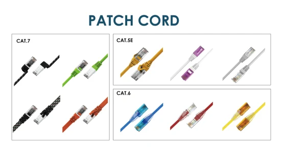 RJ45 골드 플랫 라운드 Cat7 Cat8 CAT6 네트워크 케이블 패치 케이블