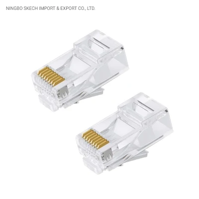 UTP RJ45 CAT6 네트워크 LAN 케이블용 모듈형 플러그 8p8c 3 팁(포크) 이더넷 케이블 크림프 8 핀 커넥터